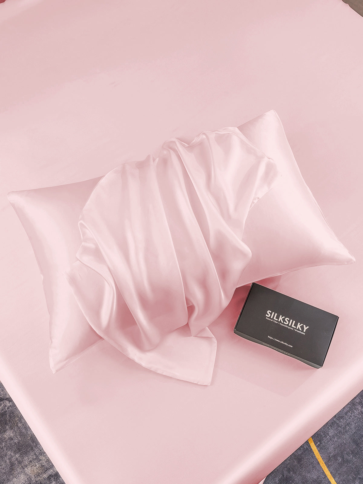 SilkSilky  19Momme Pure Silk Pillowcase Pink 005