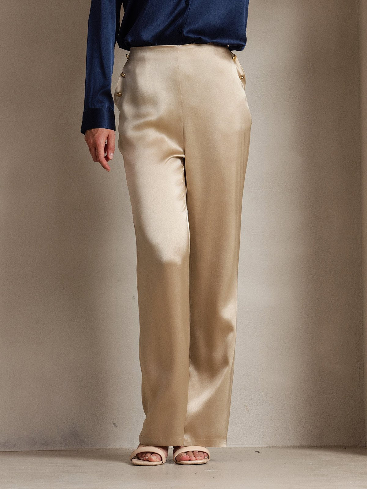 [Champagne] SilkSilky  19Momme Silk Womens Pants 003
