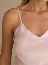 [Light Pink] SilkSilky Spaghetti Strap V Neck Camisole Top 005