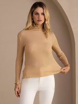 [Moonstone] SilkSilky  Long Sleeve Turtle Neck Women's T-Shirt 004