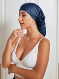 SilkSilky US Pure Silk Sleep Cap DarkBlue 002