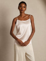 [Beige] SilkSilky  Spaghetti Strap Camisole Top 003
