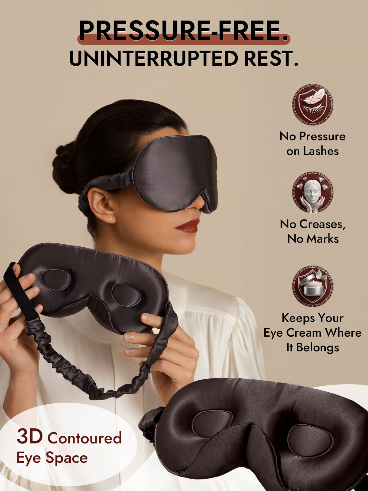 [Dark Gray] SilkSilky  22Momme Eye Mask 003