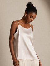 [Beige] SilkSilky  Spaghetti Strap Camisole Top 004