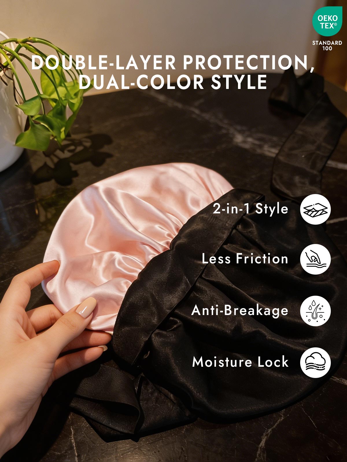 [Pink] SilkSilky  Sleep Cap 002