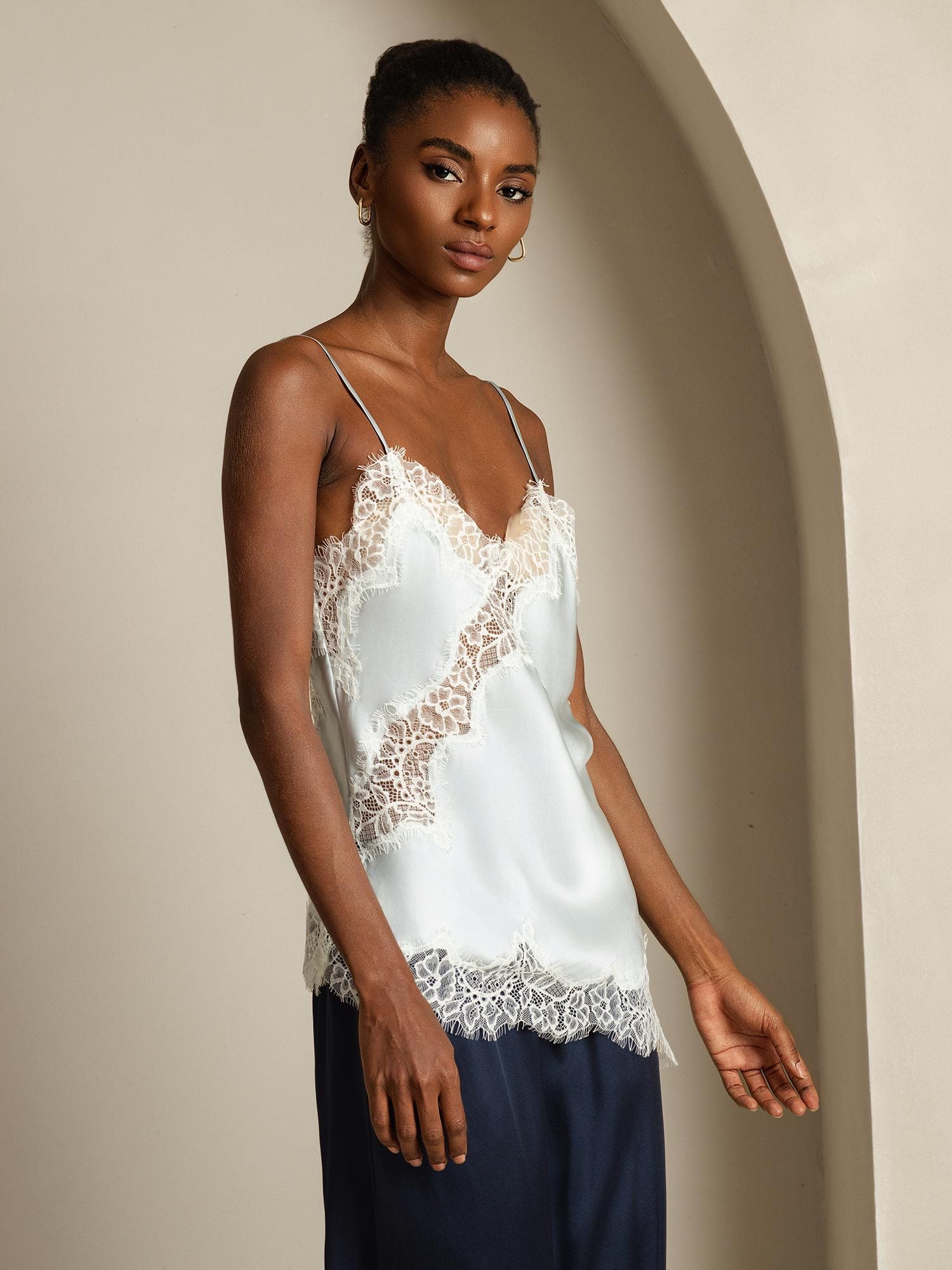 [LightBlue] SilkSilky Pure Silk Camisoles 003