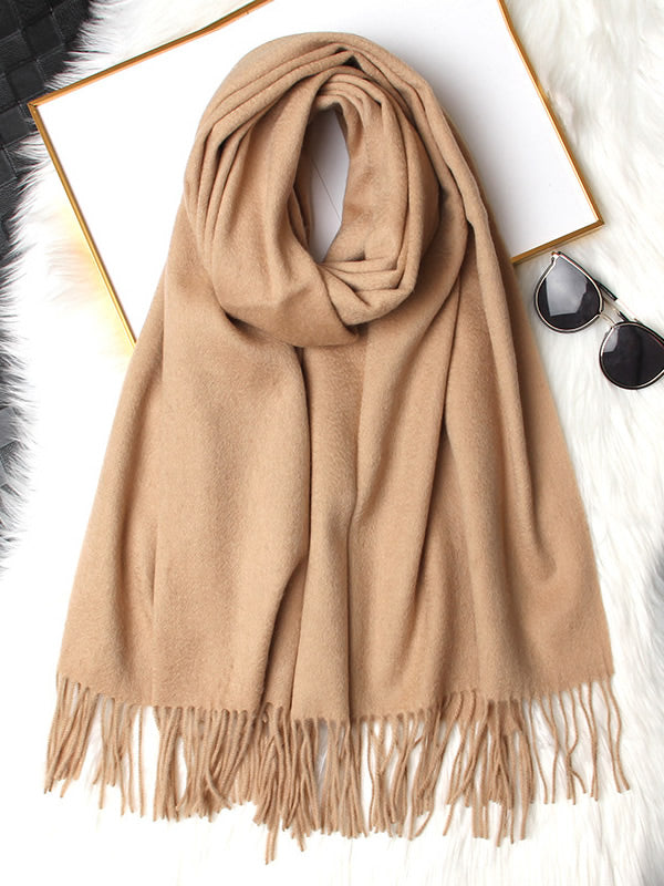 [Tan] SilkSilky  Wool Scarf 006
