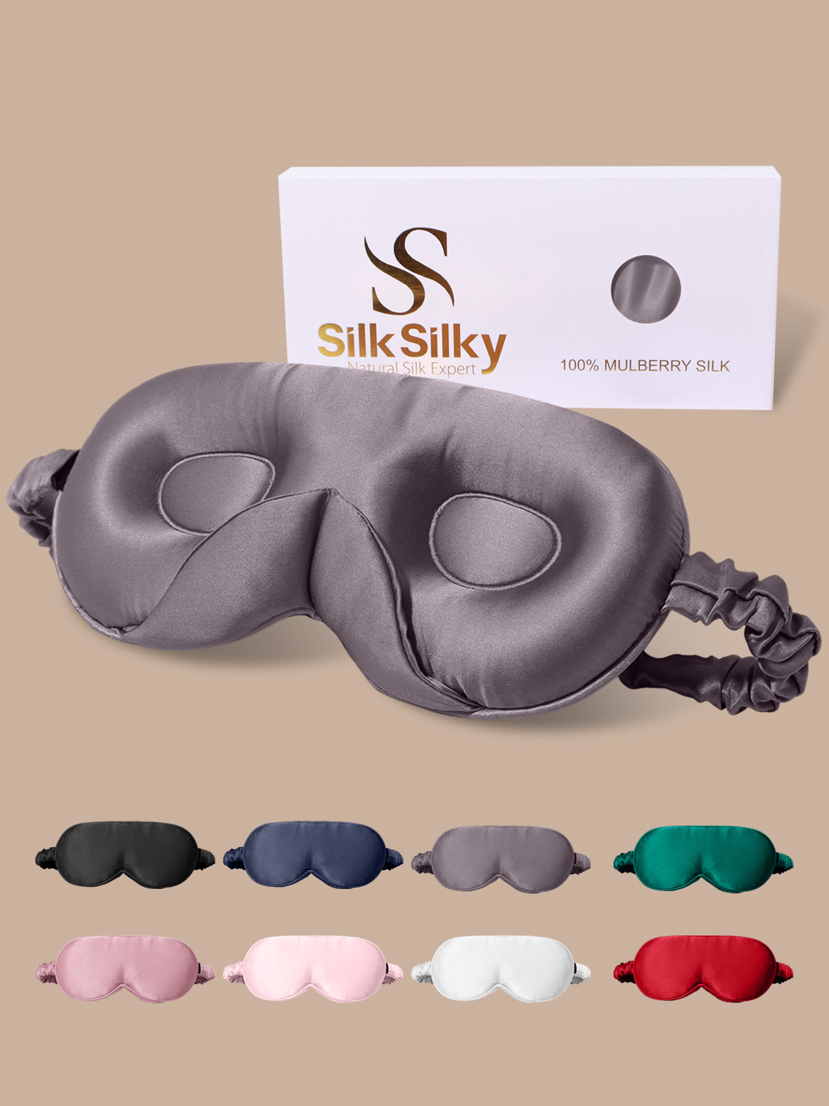 [Dark Gray] SilkSilky  Pure Silk Eye Mask 001