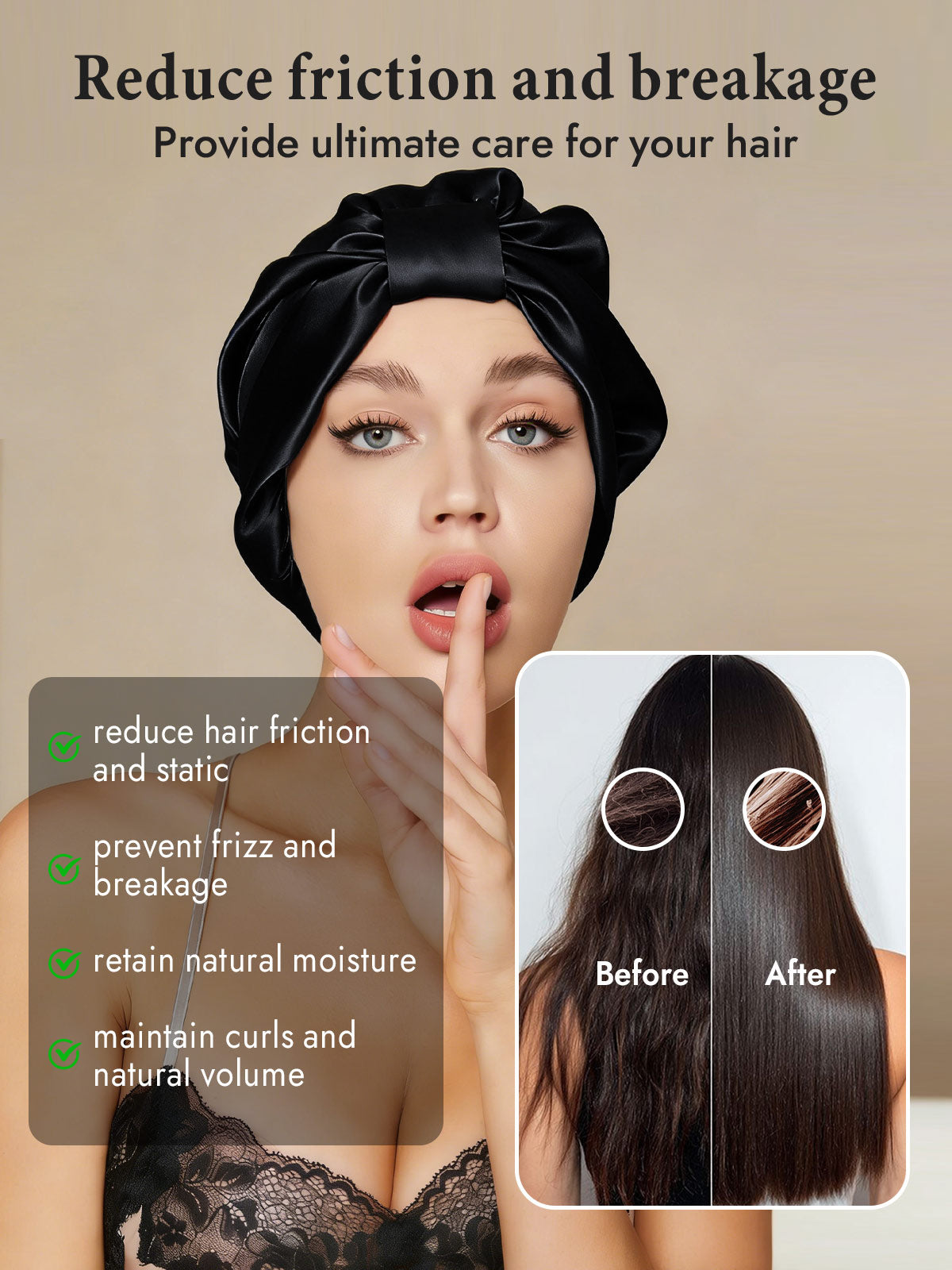 [Black] SilkSilky  Sleep Cap 003