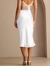 [White] SilkSilky  Skirt 002