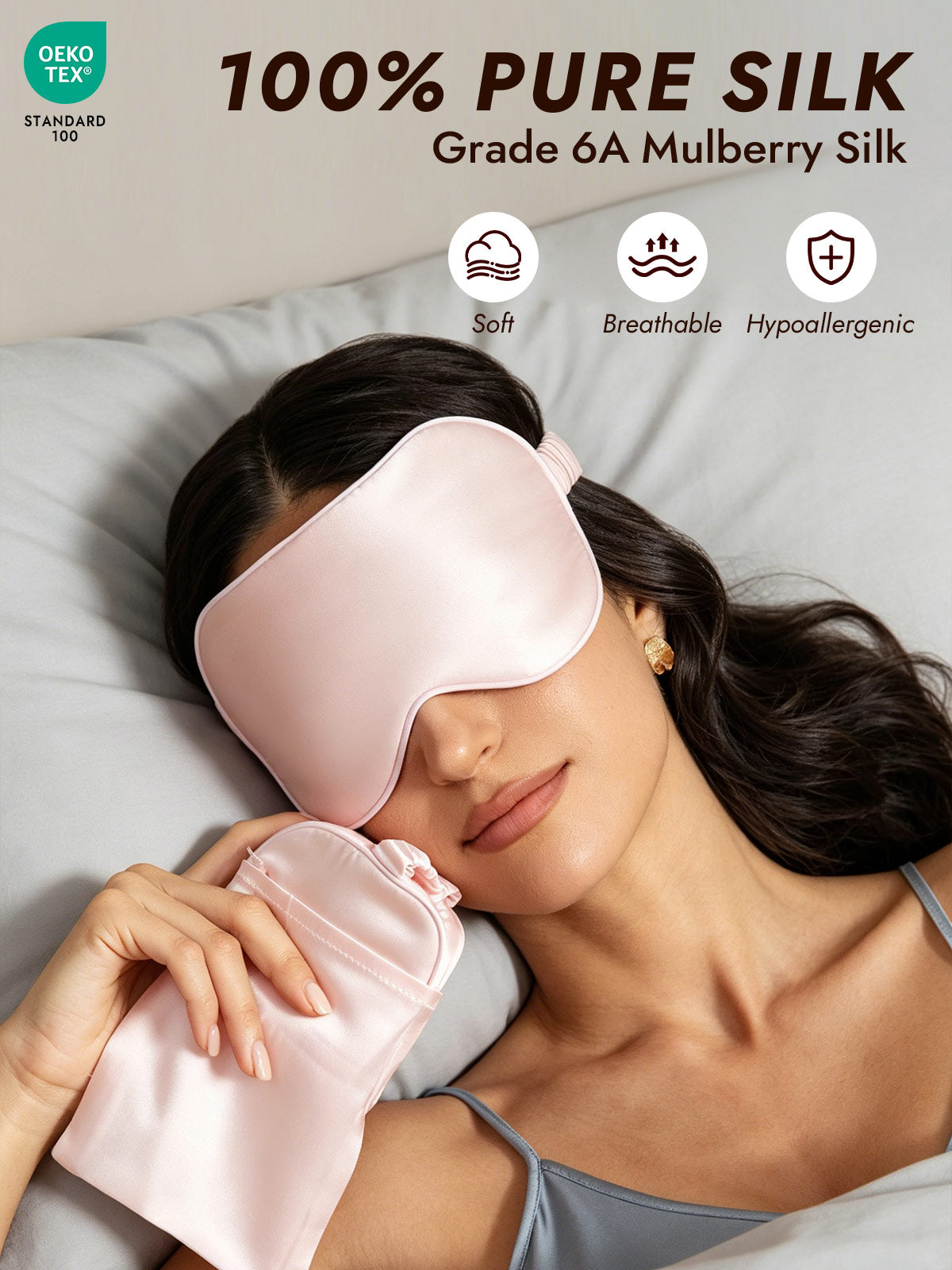 [Pink] SilkSilky  Pure Silk Eye Mask 002