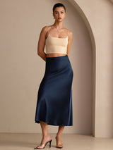 [Dark Blue] SilkSilky Skirt 006