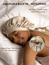[Beige] SilkSilky  Pure Silk Sleep Cap 004