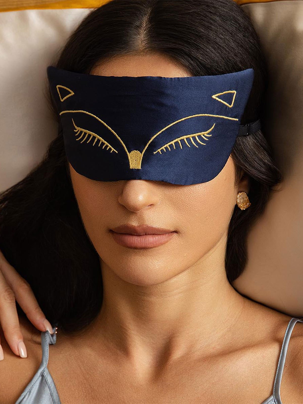 [DarkBlue] SilkSilky Pure Silk Eye Mask 003
