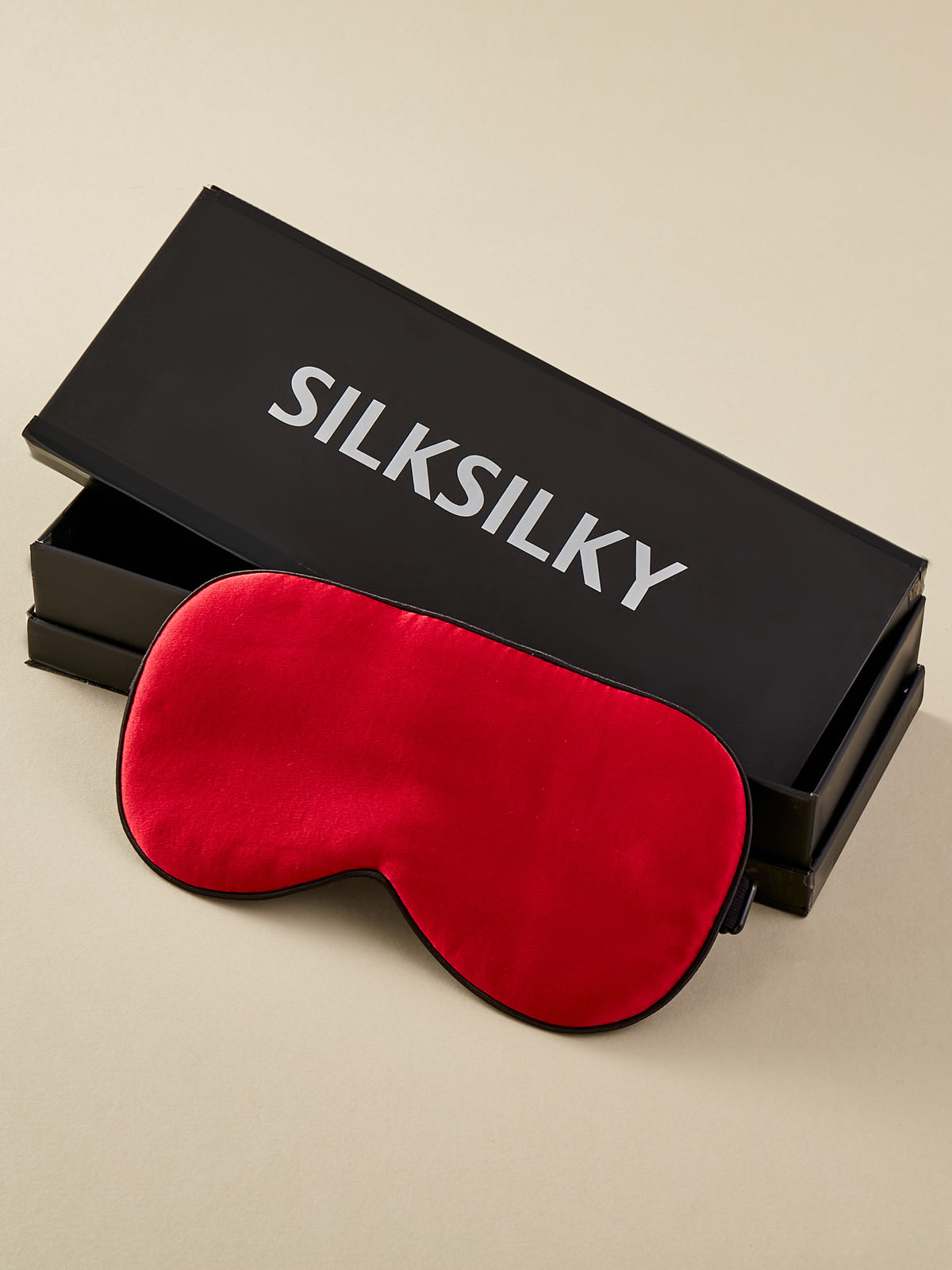 SilkSilky US 19Momme Pure Silk Eye Mask Red 001