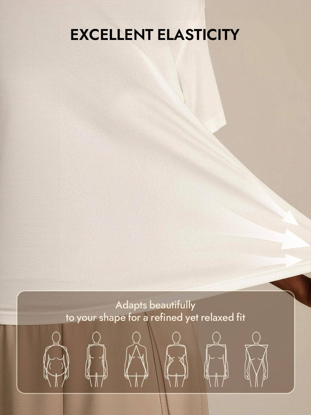 [White] SilkSilky  Silk Knitted Short Sleeve Round Neck Women's T-Shirt 005