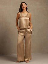 [Champagne] SilkSilky  Sleeveless Women's Pajamas 008