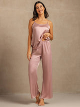 [Peach Skin] SilkSilky  19Momme Machine-Washable Silk Spaghetti Strap Scoop Neck Camisole Set 006