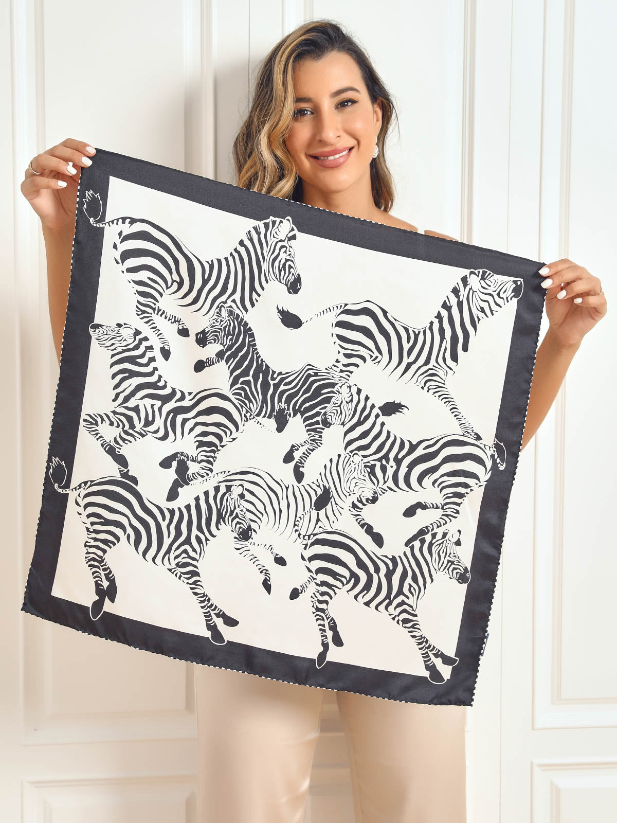 SilkSilky US Pure Silk Scarf Black 003