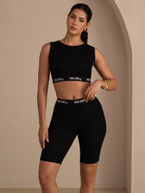 [Black] SilkSilky  Sleeveless Crew Neck Camisole Top 004