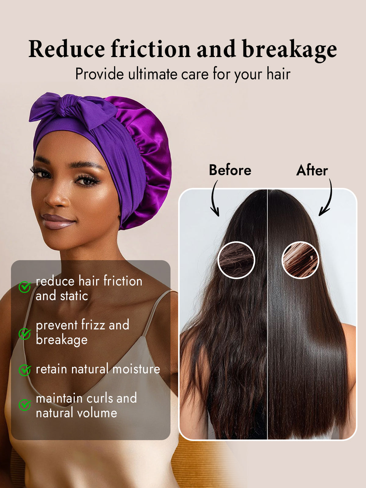 [Purple] SilkSilky  Pure Silk Sleep Cap 003