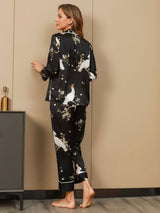 [Black] SilkSilky  Pure Silk Womens Pajamas 002