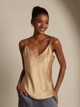 [Floral] SilkSilky  Spaghetti Strap V Neck Camisole Top 005