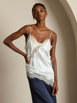 [Light Blue] SilkSilky  Spaghetti Strap V Neck Camisole Top 007