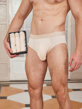 [Beige] SilkSilky  100% Silk Jersey Men's Underwear 001