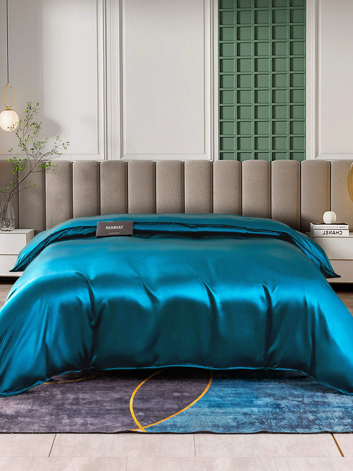 SilkSilky US 25Momme Pure Silk Duvet Cover Teal 004