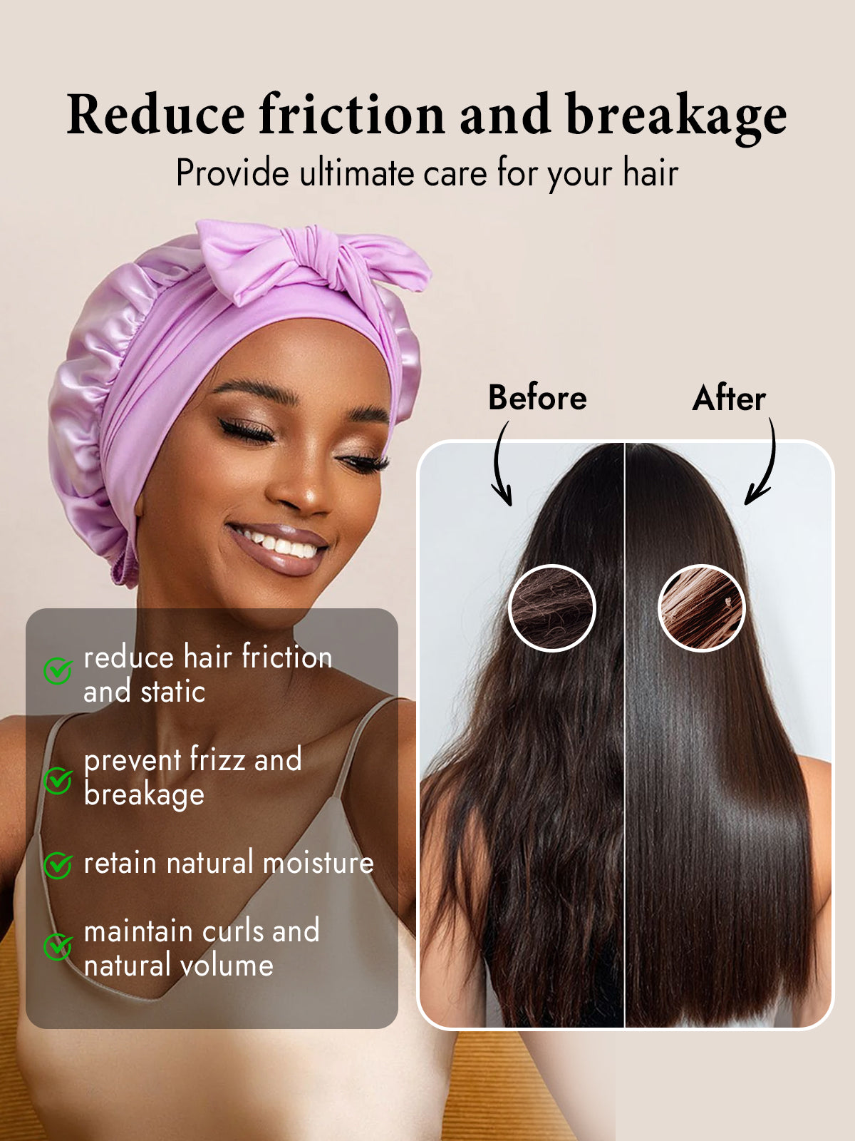 [Lavender] SilkSilky  Pure Silk Sleep Cap 003