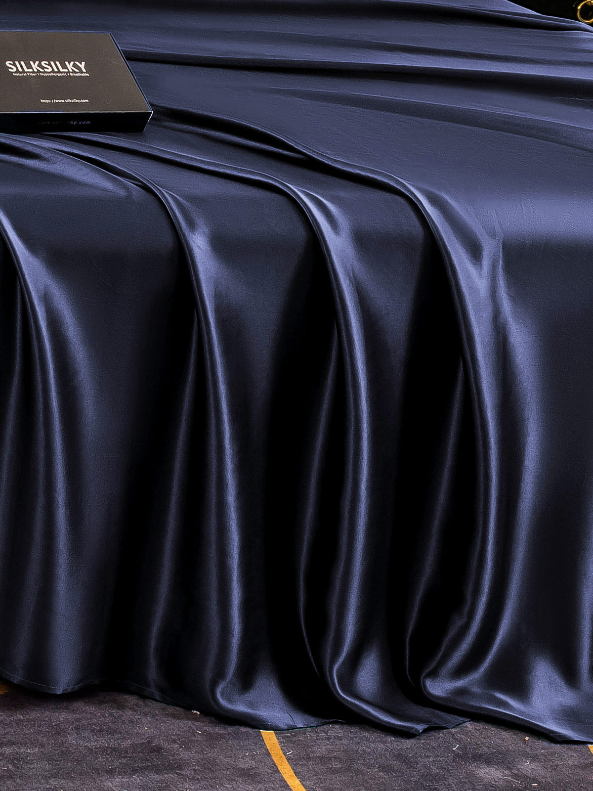 [Dark Blue] SilkSilky  25Momme Pure Silk Sheet 005