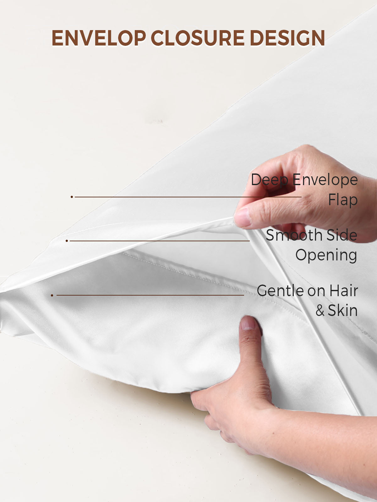 19Momme 100% Mulberry Silk Pillowcase - Envelope Closure