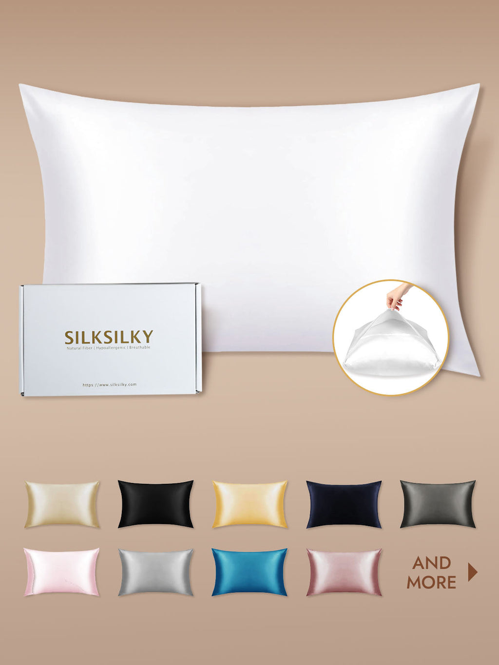 19Momme 100% Mulberry Silk Pillowcase Envelope Closure