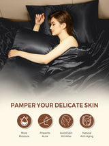 [Black] SilkSilky  Pillowcase 004