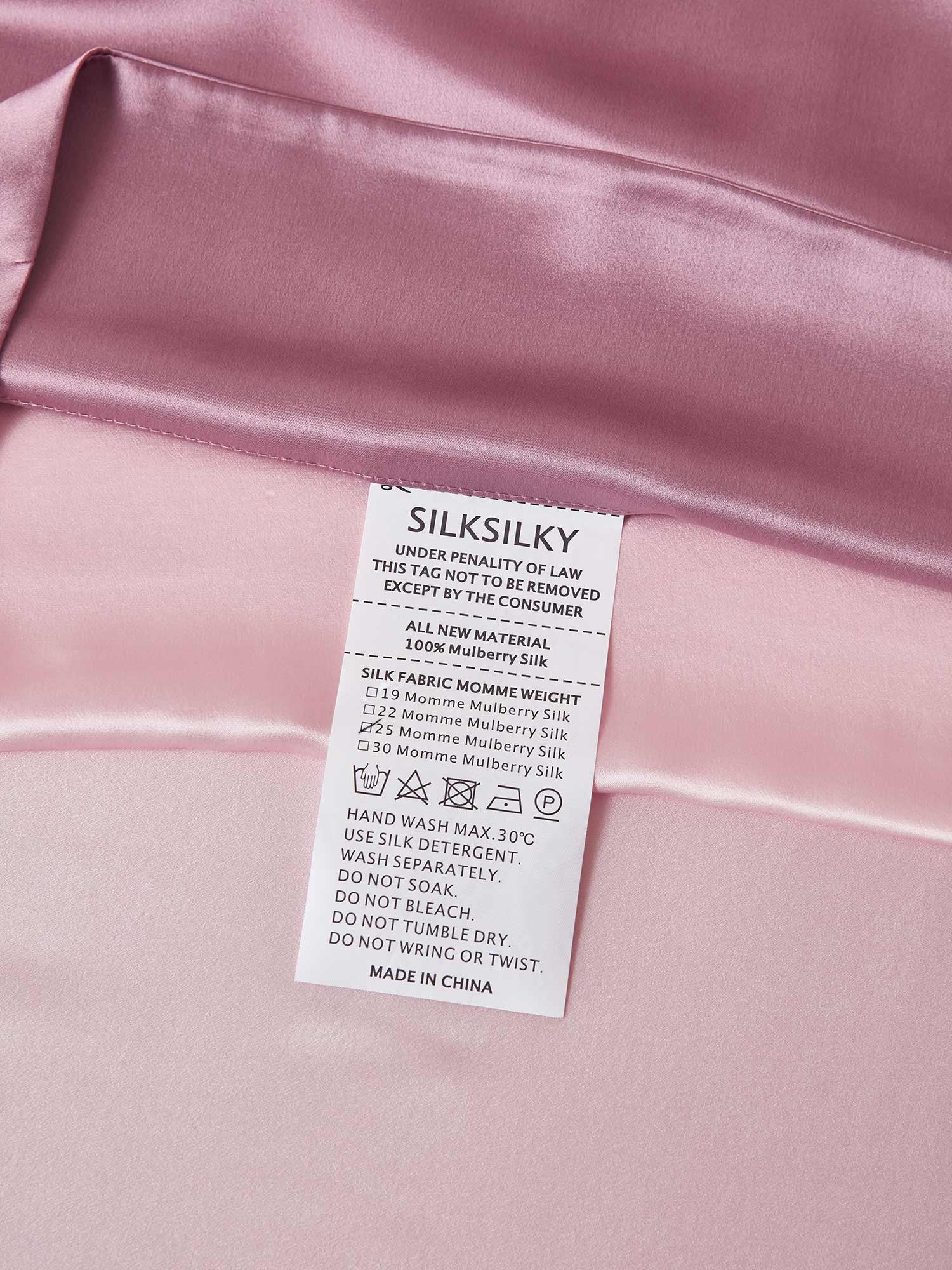 [PaleMauve+LightPink] SilkSilky  25Momme Pure Silk Bedding Set 008,