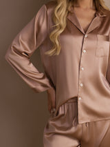 [Tuscany] SilkSilky  Long Sleeve Lapel Collar Women's Pajamas 004