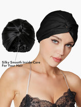[Black] SilkSilky  Sleep Cap 003