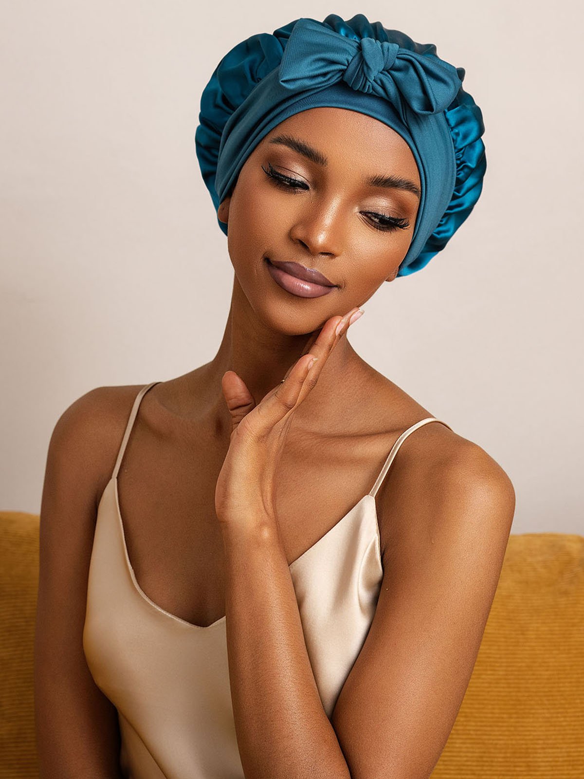SilkSilky Pure Silk Sleep Cap Teal 005