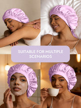 [Lavender] SilkSilky  Pure Silk Sleep Cap 006