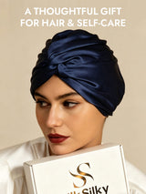 [Dark Blue] SilkSilky  22Momme Pure Silk Sleep Cap 006