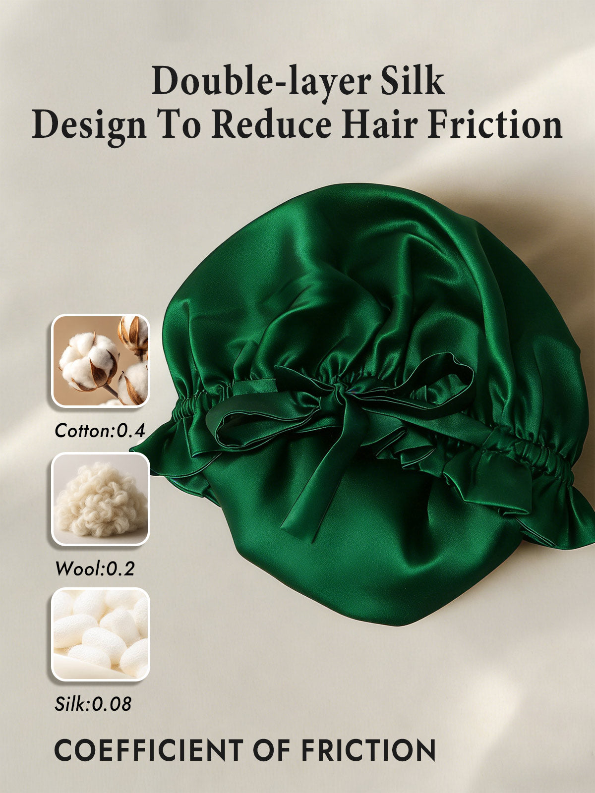 [Dark Green] SilkSilky  Sleep Cap 002
