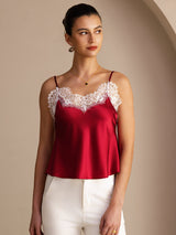 [Wine] SilkSilky  Spaghetti Strap V Neck Camisole Top 003