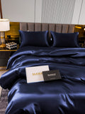 SilkSilky US 22Momme Pure Silk Bedding Set DarkBlue 004