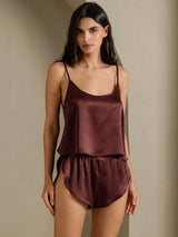 [Brown] SilkSilky  Spaghetti Strap Camisole Set 007