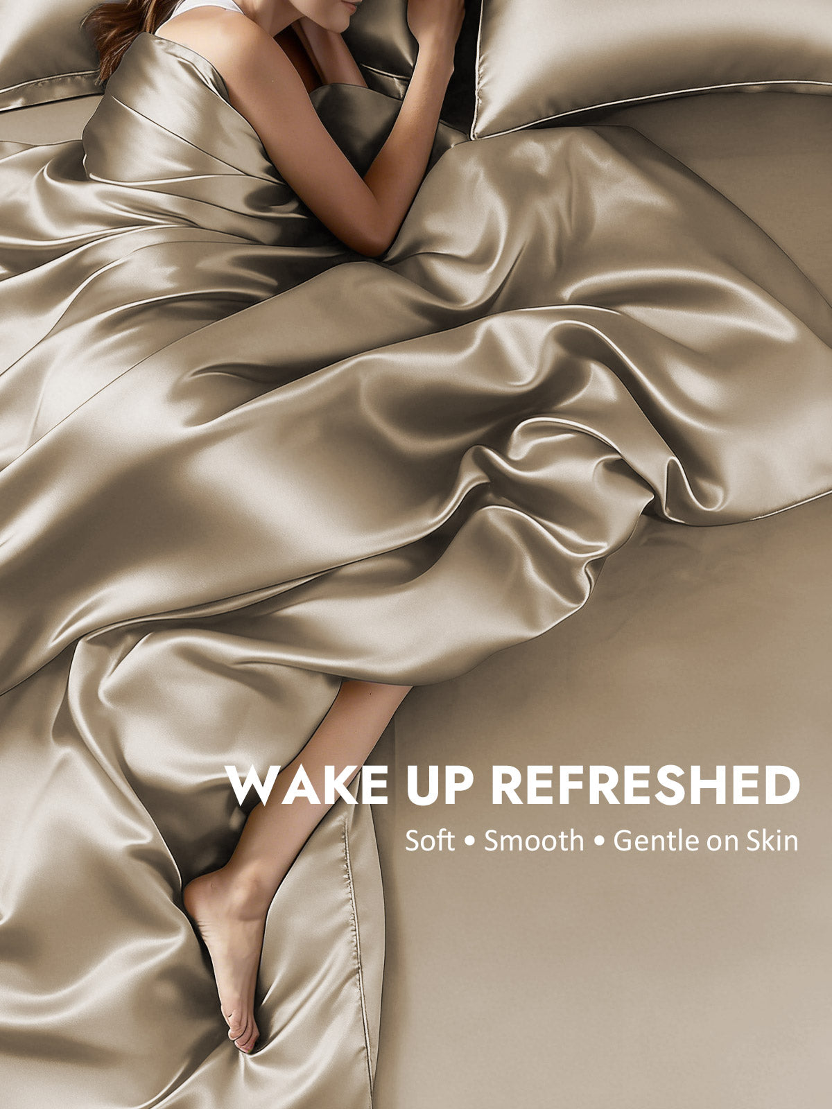 [Khaki] SilkSilky  19Momme Silk Bedding Set 004