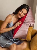 [MauveOrchid+Wine] SilkSilky  22Momme Pure Silk Pillowcase 002