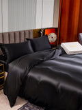 SilkSilky US 22Momme Pure Silk Bedding Set Black 005