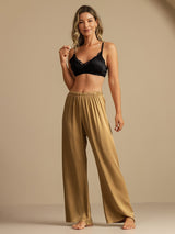 [Tan] SilkSilky  19Momme Machine-Washable Silk Women's Sleep Pants 006