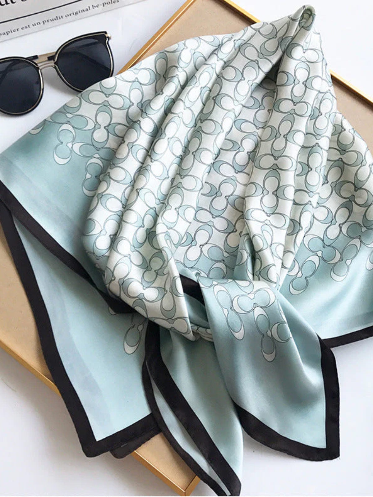 SilkSilky US Pure Silk Scarf MintGreen 002